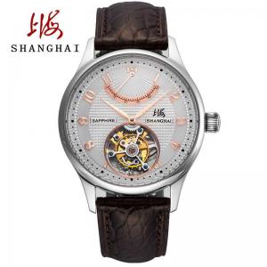 全国联保上海牌手表 真皮机械表陀飞轮F8Z002AG上海牌手表